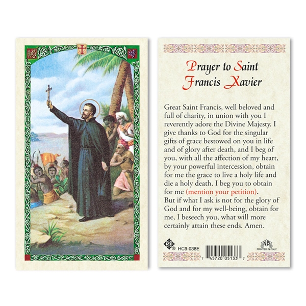 Saint Francis Xavier Laminated Prayer Card