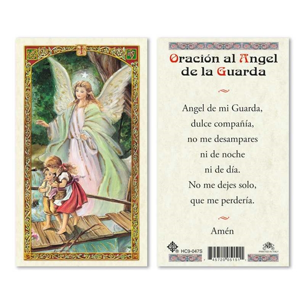 Oraci&#243;n al Angel de la Guarda Laminated Prayer Card