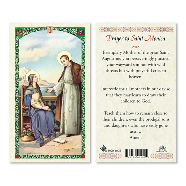 St. Monica Laminated Prayer Card