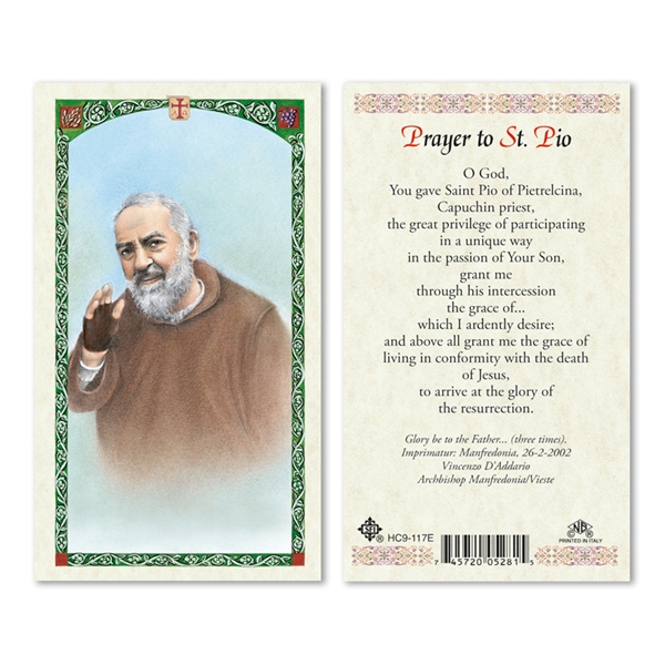 Saint Padre Pio Laminated Prayer Card