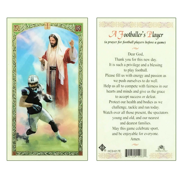 A Footballer&#39;s Prayer Laminated Prayer Card