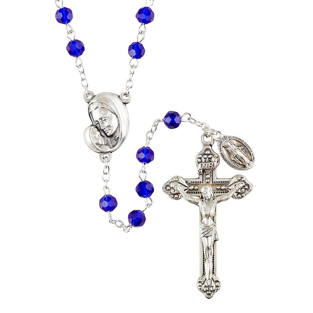 Mother&#39;s Embrace Crystal Rosary - Choose Color