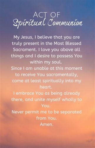 Act of Spiritual Communion Paper Prayer Card